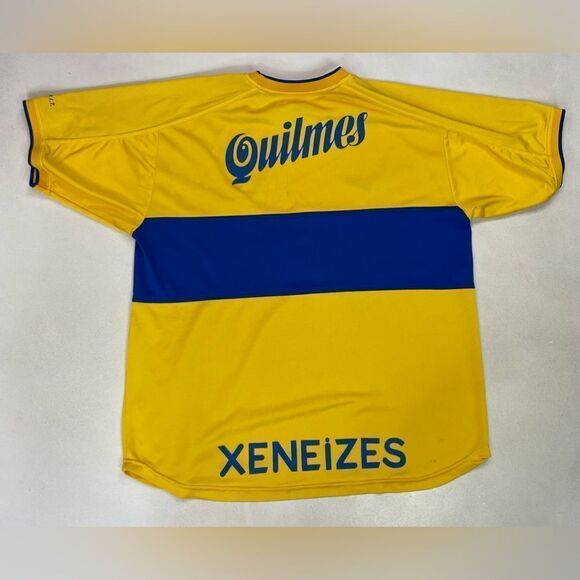 VINTAGE NIKE  Boca Jr 2000 2001 Soccer Futbol Jersey Men XL Yellow Short Sleeve - Picture 9 of 13